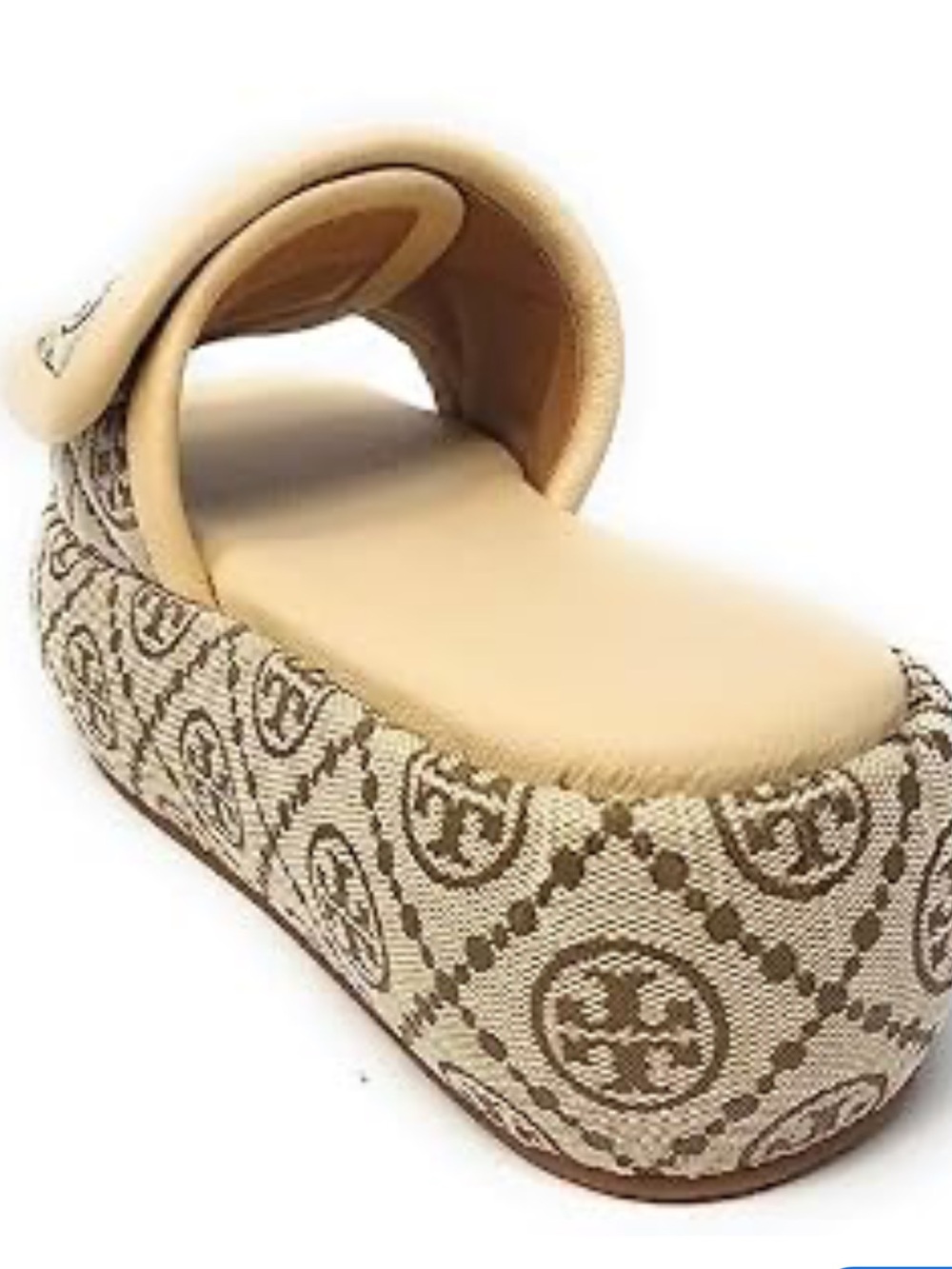 NIB $328 Tory Burch T-Monogram Bubble Slide in Hazel Jacquard Size 9 - Picture 3 of 16